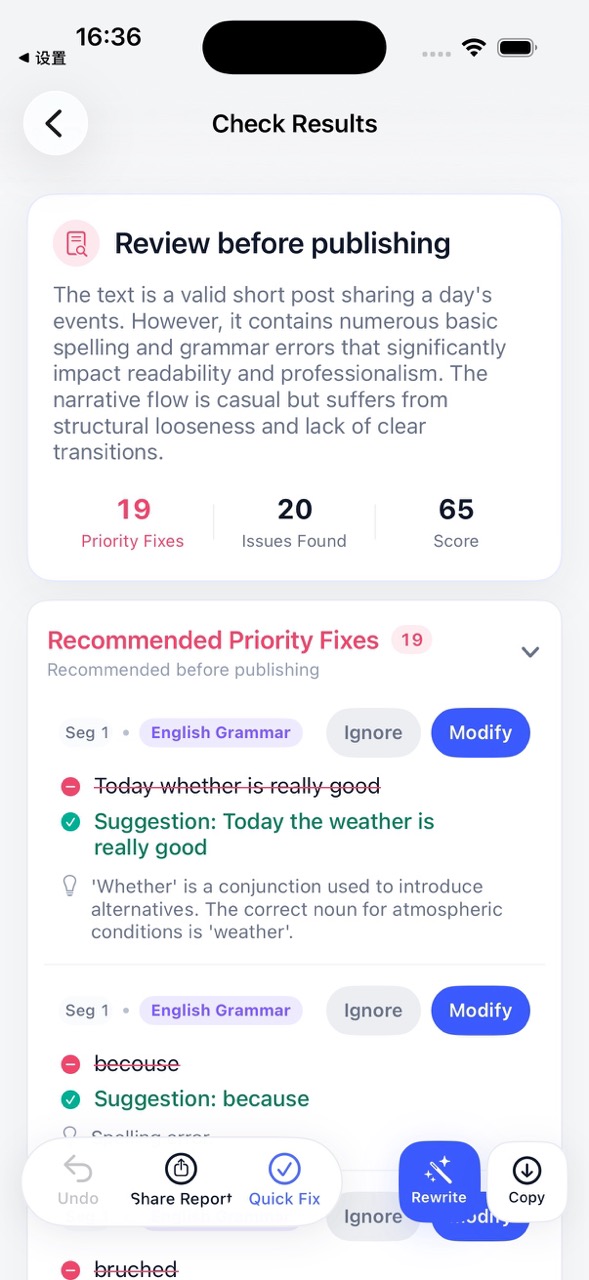Your Tools - Check copywriting